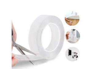 Multipurpose Nano Grip Tape Reusable Removable Washable Double Sided Sticky Strips Seamless Traceless Tape Adhesive Kitchen Holder (Clear - 3M/10ft)