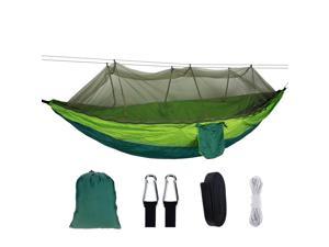 1-2 Person Portable Outdoor Camping Hammock Mosquito Nets Portable Nylon Lightweight Hammocks Camping Travel Anti-mosquito Hanging Bed Max Load 300KG Army Green