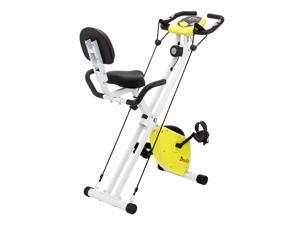 4 In 1 Folding Exercise Bike Indoor Cardio Fitness Cycling Bicycle for LCD Monitor Heart Rate Monitor Magnetic Control Gym Bearing 110 KG