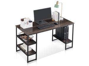 Ivinta Office Desk with Shelves, Computer Desk for Large Space, Gaming Desk with CPU Stand, Home Office Desks, Small Desk Study Writing Table for Laptop PC