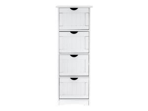 Ivinta Small Bathroom Storage Cabinets Free Standing with 4 Drawers, Wood White Bathroom Corner Closet Cupboard Organizer, for Better Homes and Gardens Office, Laundry Room, Bedroom, Living Room
