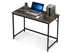 Ivinta Small Computer Desk, 39inch Gaming Desk for Small Space, Modern Writing Desk for Living Room, Home Office Workstation, Study Desk with Black Metal Frame