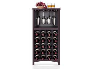 Ivinta Bar Cabinet for Liquor and Glasses, Wine Rack Table Freestanding Floor Accent Sideboard for Home BT06