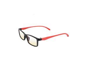 Optiks YJ-2 Full Rim Advanced Video Gaming Eyewear Glasses with Headset Compatibility and Amber Lens Tint, Flexible Beta Memory Polymer (Red) Optiks YJ-2 Full Rim Advanced Video Gaming Eyewear Glasses with Headset Compatibility and Amber Lens Tint, Flexible Beta Memory Polymer (Red)