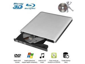 External Blu-Ray DVD Drive USB 3.0 Portable Ultra-Thin 3D CD BD Blu-ray Player/Writer/Burner BD-ROM for Computer PC Desktop Laptop-Does not include tablets (Silver) External Blu-Ray DVD Drive USB 3.0 Portable Ultra-Thin 3D CD BD Blu-ray Player/Writer/Burner BD-ROM for Computer PC Desktop Laptop-Does not include tablets (Silver)