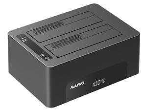 MAIWO Dual Bay USB 3.0 to SATA External Hard Drive Enclosure Docking Station for 2.5" / 3.5" SATA I/II/III HDD/SSD, SATA HDD Adapter/Reader, Support Offline Clone / Duplicator/UASP