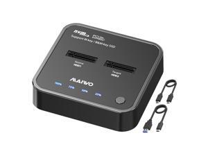 MAIWO Dual Bay USB 3.2 Type C M.2 NVMe SSD Dock Adapter Hard Drive Enclosure External Docking Station Offline Cloner Support M key B&M Key NVMe Protocol SSDs size 2242 2260 2280 22110