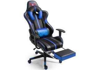 X-VOLSPORT Gaming Chair Office Chair PC Racing Computer Chair Ergonomic High Back Adjustable Swivel Desk Chair Video Gaming Chair with U-Shaped Headrest, Massage Lumbar Support, Footrest, Arms