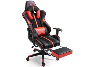 X-VOLSPORT Gaming Chair Office Chair PC Racing Computer Chair Ergonomic High Back Adjustable Swivel Desk Chair Video Gaming Chair with U-Shaped Headrest, Massage Lumbar Support, Footrest, Arms