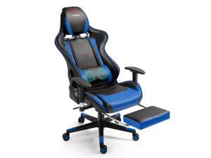 X-VOLSPORT Gaming Chair Office High Back Chair with Footrest, Racing Style PU Leather Ergonomic Computer Video Game Chair with Headrest and Lumbar Massage