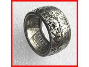 Rare Morgan Silver Dollar USA Antique Vintage Coin American Skull 1896 Silver Plated Jewellery Male Ring. Explore Now!