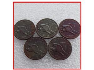 Rare Antique USA United States Full Set of 1854-1858 Year 5pcs Flying Eagle Cents Coins
