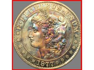 Rare Antique USA United States 1877 Morgan Half Dollar Silver Color Coin