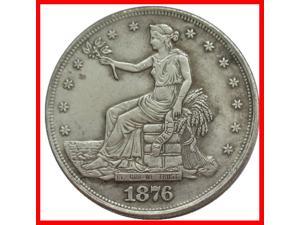 Rare Antique USA United States Hobo 1876-CC Trade Dollar Silver Color Coin