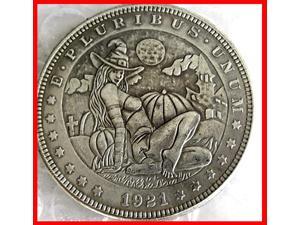 Rare Antique USA United States 1921 Morgan Dollar Sexy Girl Cool Silver Color Coin