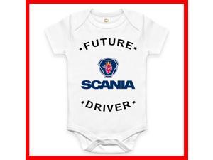 RARE FUTURE SCANIA TRUCK DRIVER BABY FUNNY BODYSUIT JUMP SUIT ONE PIECE ROMPER ONESIE