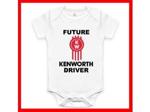 RARE NEW FUTURE KENWORTH DRIVER BABY FUNNY BODYSUIT JUMP SUIT ONE PIECE ROMPER ONESIE