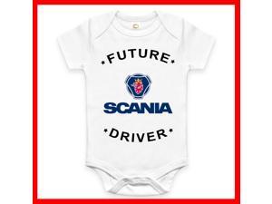 RARE FUTURE SCANIA TRUCK DRIVER BABY FUNNY BODYSUIT JUMP SUIT ONE PIECE ROMPER ONESIE