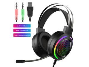 Gaming Headset with 7.1 Surround Sound,PC Lightweight Headset with Noise Canceling Mic,Bass Surround,Soft Memory Earmuffs,Rainbow LED Backlit for PC,PS4,Xbox One Controller(Adapter Not Included)(Pink) Gaming Headset with 7.1 Surround Sound,PC Lightweight Headset with Noise Canceling Mic,Bass Surround,Soft Memory Earmuffs,Rainbow LED Backlit for PC,PS4,Xbox One Controller(Adapter Not Included)(Pink)