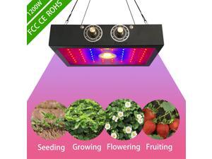 LED Grow Light - 1200W Sunlike Full Spectrum Growing Lights for Indoor Plants with COB Integration Dual-chip 10 Watt LEDs Lamp Adjustable Veg & Bloom Switch Black LED Grow Light - 1200W Sunlike Full Spectrum Growing Lights for Indoor Plants with COB Integration Dual-chip 10 Watt LEDs Lamp Adjustable Veg & Bloom Switch Black