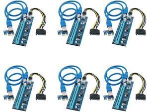 PCI-E Riser for Bitcoin-Litecoin-ETH Coin PCIe VER006C 6 PIN 16x to 1x Powered Riser Adapter Card 6-Pin PCI-E to SATA Power Cable-GPU Riser Adapter-Ethereum Mining ETH (6 PCS) PCI-E Riser for Bitcoin-Litecoin-ETH Coin PCIe VER006C 6 PIN 16x to 1x Powered Riser Adapter Card 6-Pin PCI-E to SATA Power Cable-GPU Riser Adapter-Ethereum Mining ETH (6 PCS)
