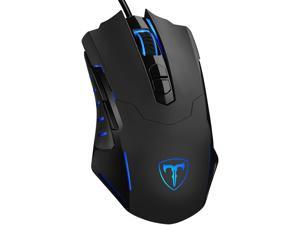 Gaming Mouse Wired 7200 DPI Programmable Breathing Light Ergonomic Game USB Computer Mice RGB Gamer Desktop Laptop PC Gaming Mouse 7 Buttons for Windows 7810XP Vista Linux Black