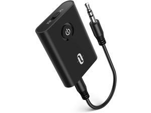 Bluetooth 5.0 Transmitter and Receiver, 2-in-1 Wireless 3.5mm Adapter (Low Latency, 2 Devices Simultaneously, For TV/Home Sound System/Car/Nintendo Switch)