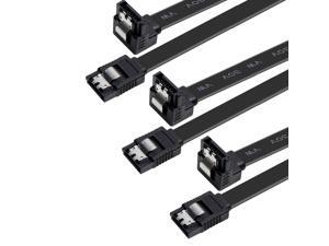 SATA Cable III, 3 Pack SATA Cable III 6Gbps 90 Degree Right Angle with Locking Latch 18 Inch for SATA HDD, SSD, CD Driver, CD Writer - Black SATA Cable III, 3 Pack SATA Cable III 6Gbps 90 Degree Right Angle with Locking Latch 18 Inch for SATA HDD, SSD, CD Driver, CD Writer - Black