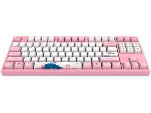 World Tour Tokyo 87-Key TKL R1 Wired Gaming Mechanical Keyboard, Programmable with OEM Profiled PBT Dye-Sub Keycaps and N-Key Rollover (Akko 2nd Gen Pink Linear Switch)