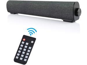 Portable Soundbar for TV/PC, Wired & Wireless Bluetooth 5.0 Stereo Speaker with Remote 
Control, 2X5W Mini Home Theater TV Sound bar with Built-in Subwoofers for Phones