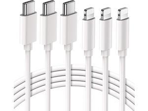 USB C to Lightning Cable MFi Certified 3Pack 6FT USBC iPhone Charger Power Delivery USBC iPhone Fast Charging Cable Cord for iPhone 12 Pro Max 11 Pro X XS XR 8 Plus iPad AirPods Pro White