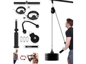 Fitness LAT and Lift Pulley System, Dual Cable Machine(70'' and 90'') with Upgraded Loading Pin for Triceps Pull Down, Biceps Curl, Back, Forearm, Shoulder-Home Gym Equipment(Patent)