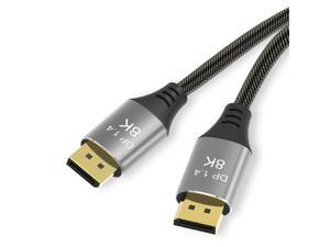 DisplayPort Cable 8K DP Cable 1.4 8K@60Hz 4K@144Hz Ultra High Speed DisplayPort to DisplayPort Cable 6.6ft