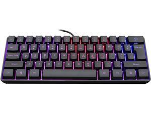 Wired Gaming Keyboard, RGB Backlit Ultra-Compact Mini Keyboard, Waterproof Mini Compact 61 Keys Keyboard for PC/Mac Gamer, Typist, Travel, Easy to Carry on Business Trip