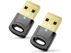 Bluetooth Adapter for PC,  USB Bluetooth 5.0 Adapter [2-Pack] Bluetooth Dongle Receiver for Desktop Bluetooth USB Adapter Support Windows 10/8/8.1/7 Laptop,Mouse,Keyboard, Printers,Headsets