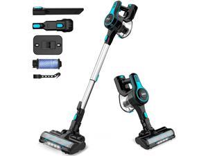 Cordless Vacuum Cleaner, 6 in 1 Powerful Suction Lightweight Stick Vacuum with 2200mAh Rechargable Battery, Up to 45min Runtime, for Home Furniture Hard Floor Carpet Car Pet Hair-N5 Sky Blue