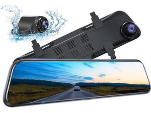 DL12 Pro 4K Mirror Dash Cam, 12" Front and Rear Dash Camera for Cars with Dual Sony Sensor, GPS Tracking, Super Night Vision, Waterproof Backup Camera and Parking Assistant