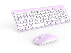 Wireless Keyboard Mouse Combo, Compact Full Size Wireless Keyboard and Mouse Set 2.4G Ultra-Thin Sleek Design for Windows, Computer, Desktop, PC, Notebook