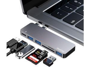USB C Hub, 6 in 1 Aluminum Type C Hub Adapter, MacBook Pro 2020 Accessories with 3 USB 3.0 Ports, TF/SD Card Reader, USB-C Power Delivery for MacBook Pro 13? and 15? 2016-2019, MacBook Air 2018 2019