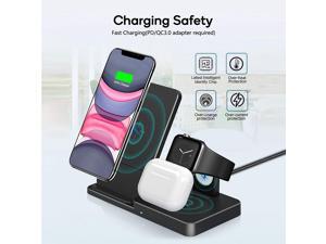 Wireless Charger Wireless Charging Station for AirPodsApple Watch SeriesiPhone 121111 pro11 Pro MaxXSXS MaxXR88 PlusSEAdjust Wireless Charging Stand for Samsung