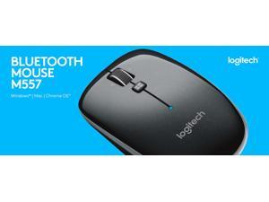 Logitech M557 Bluetooth Mouse - Right or Left Hand Use with Apple Mac or Microsoft Windows Computers and Laptops