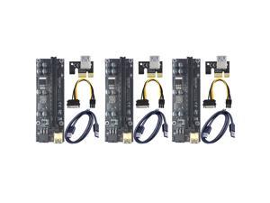3-pack VER 009S+ Mining Dedicated PCIe Riser Cable Card Adapter with 8 solid capacitors 16A power supply capability PCI Express 1X to 16X Extender Mining Rig PCI-E Riser PCIE Extension Cable GPU Riser 3-pack VER 009S+ Mining Dedicated PCIe Riser Cable Card Adapter with 8 solid capacitors 16A power supply capability PCI Express 1X to 16X Extender Mining Rig PCI-E Riser PCIE Extension Cable GPU Riser