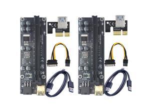 2-pack VER 009S+ Mining Dedicated PCIe Riser Cable Card Adapter with 8 solid capacitors 16A power supply capability PCI Express 1X to 16X Extender Mining Rig PCI-E Riser PCIE Extension Cable GPU Riser 2-pack VER 009S+ Mining Dedicated PCIe Riser Cable Card Adapter with 8 solid capacitors 16A power supply capability PCI Express 1X to 16X Extender Mining Rig PCI-E Riser PCIE Extension Cable GPU Riser