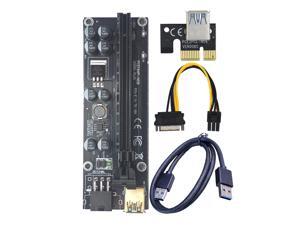 VER 009S+ Mining Dedicated PCIe Riser Cable Card Adapter with 8 solid capacitors 16A power supply capability PCI Express 1X to 16X Extender Mining Rig PCI-E Riser PCIE Extension Cable GPU Riser VER 009S+ Mining Dedicated PCIe Riser Cable Card Adapter with 8 solid capacitors 16A power supply capability PCI Express 1X to 16X Extender Mining Rig PCI-E Riser PCIE Extension Cable GPU Riser
