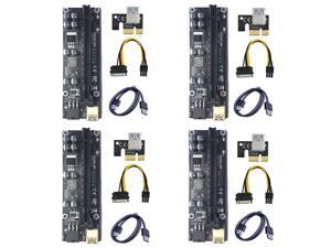 4-pack VER 009S+ Mining Dedicated PCIe Riser Card Riser Adapter with 8 solid capacitors 16A power supply capability PCI Express 1X to 16X Extender Mining Rig PCI-E Riser PCIE Extension Cable GPU Riser 4-pack VER 009S+ Mining Dedicated PCIe Riser Card Riser Adapter with 8 solid capacitors 16A power supply capability PCI Express 1X to 16X Extender Mining Rig PCI-E Riser PCIE Extension Cable GPU Riser
