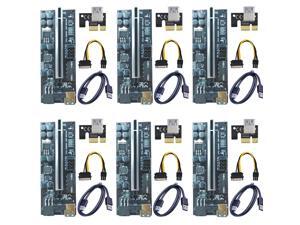 6-pack VER 009C+ Multi-interface PCIe Riser Card Riser Adapter with 8 solid capacitors and dynamic LED lights PCI Express 1X to 16X Extender Mining Rig Graphics card extension PCIE Extension GPU Riser 6-pack VER 009C+ Multi-interface PCIe Riser Card Riser Adapter with 8 solid capacitors and dynamic LED lights PCI Express 1X to 16X Extender Mining Rig Graphics card extension PCIE Extension GPU Riser