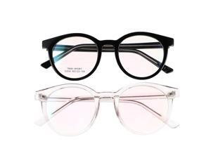 2 Pairs Fashionable Eyeglasses Frame Unisex Round Shaped Fashion Eye Protector Eyewear for Students Gaming Adults 2 Pairs Fashionable Eyeglasses Frame Unisex Round Shaped Fashion Eye Protector Eyewear for Students Gaming Adults