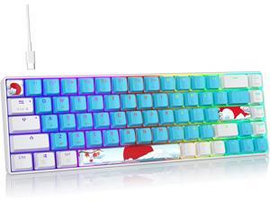 Wired 60% mechanical keyboard, RGB backlight ultra-compact 65% layout 68-key game keyboard, with independent arrow/control keys