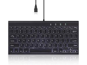 Wired Mini Backlit Keyboard - Thin Mute Scissor Key - White Backlit Color - American English