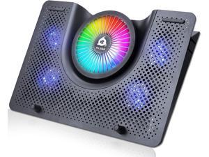 Nova + Laptop Cooling Stand with RGB backlighting + 11" - 19" + Gaming Laptop Cooling Pad for Desk + USB Powered Fan with Metal Grid + Stable and Silent + Compatible Mac and PS4 + New 2021